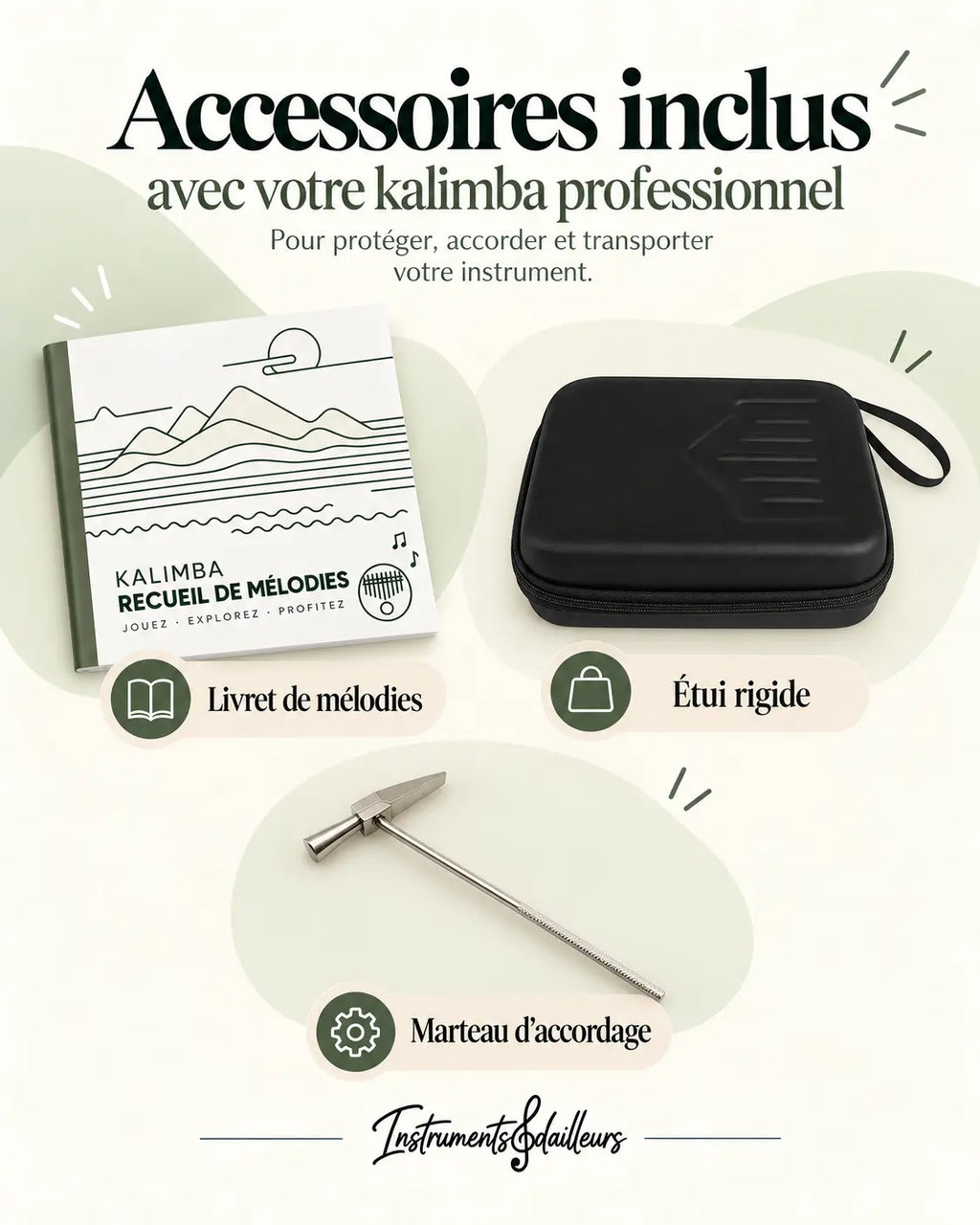 Kalimba professionnel 46 touches profil bois sombre son qui porte