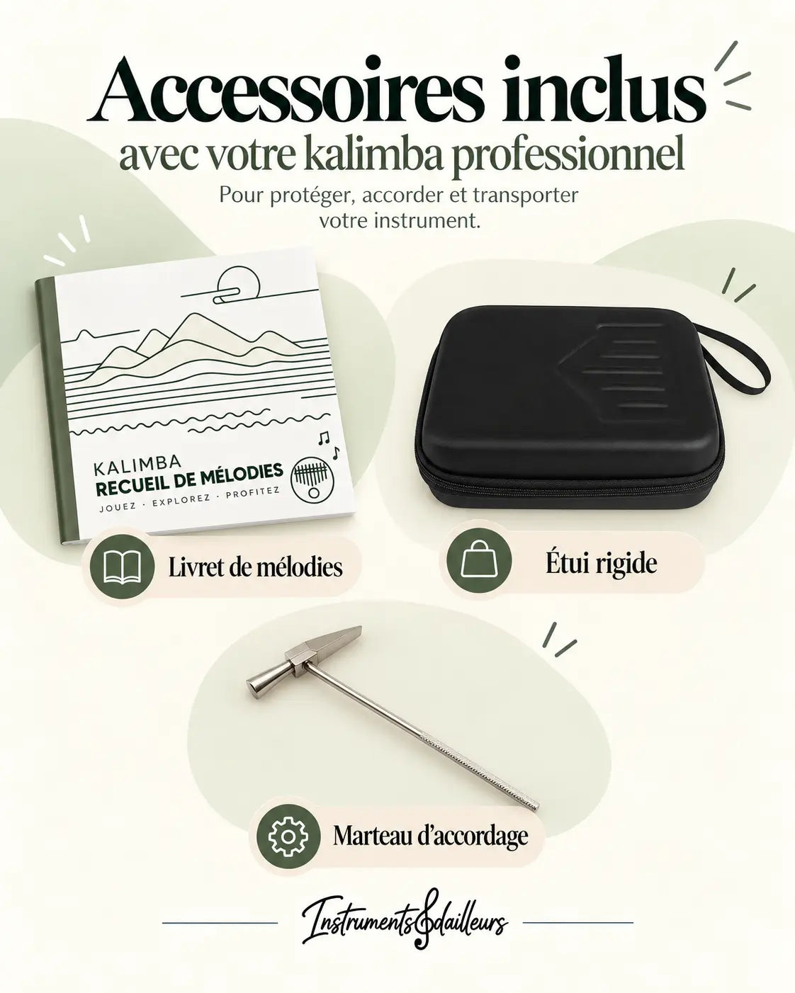 Kalimba professionnel 46 touches profil bois sombre son qui porte