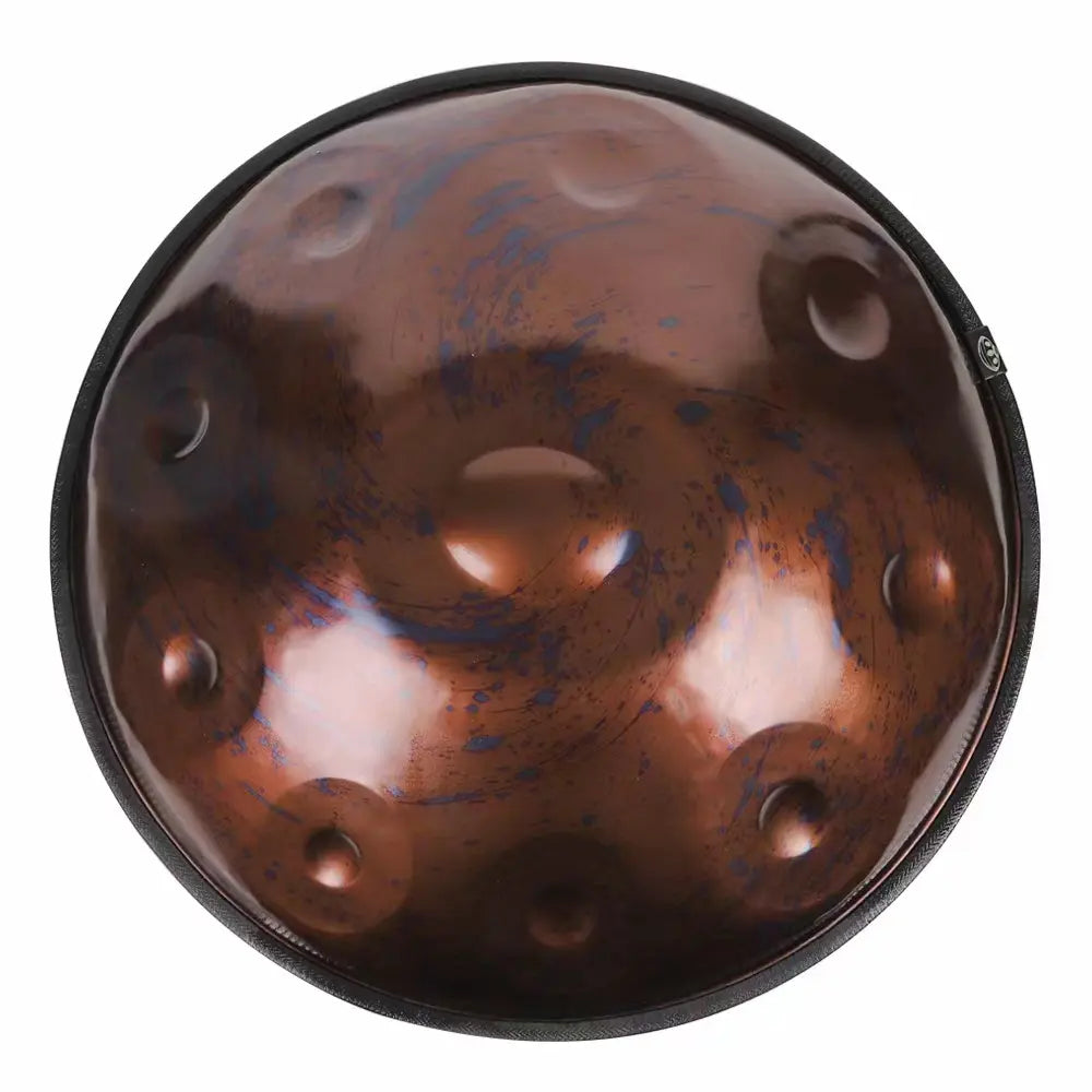 Handpan 440 Hz acier gamme kurd ré mineur accordé jouable mains nues