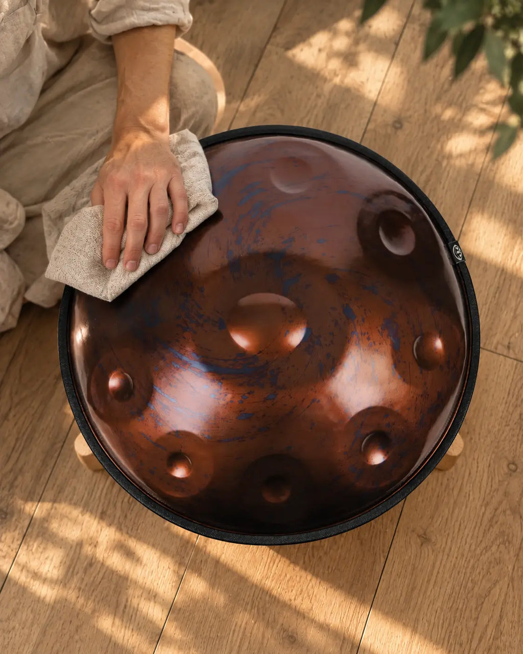 Handpan 440 Hz détail ding central acier inoxydable résonance