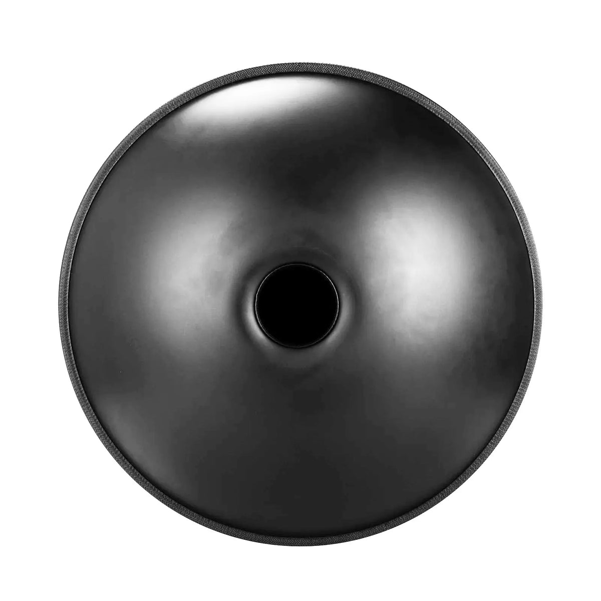 Handpan artisanal acier finition noire surface bombée dômes accordés