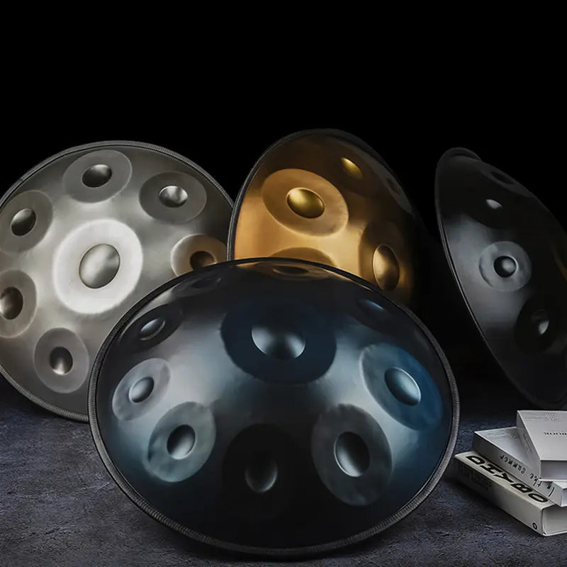 Handpan artisanal acier Kurd dômes martelés résonance brillante