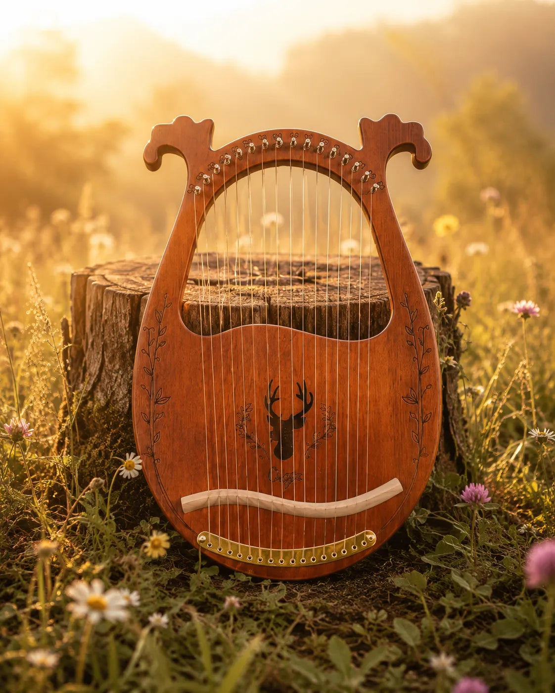 Lyre 16 cordes acajou
