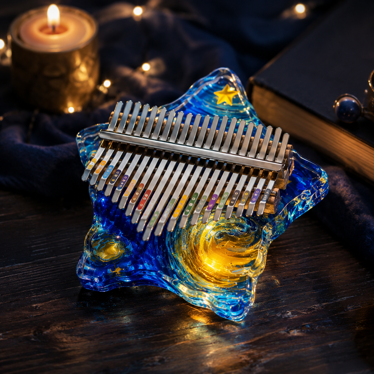 Kalimba Acrylique 21 Touches Étoile Van Gogh