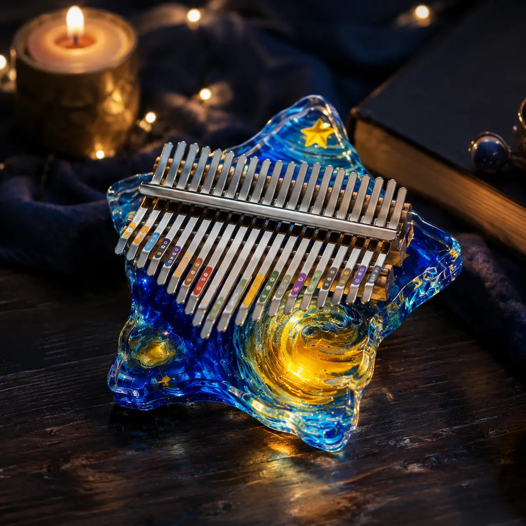 Kalimba Van Gogh acrylique doux au toucher joué aux pouces
