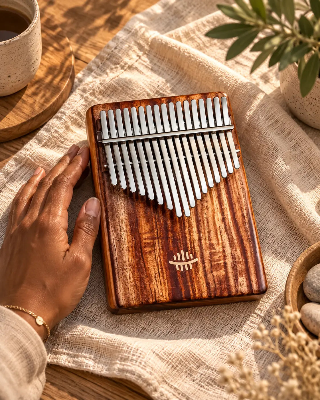 Kalimba Mbira 17 lames bois d' Acacia ou Noyer