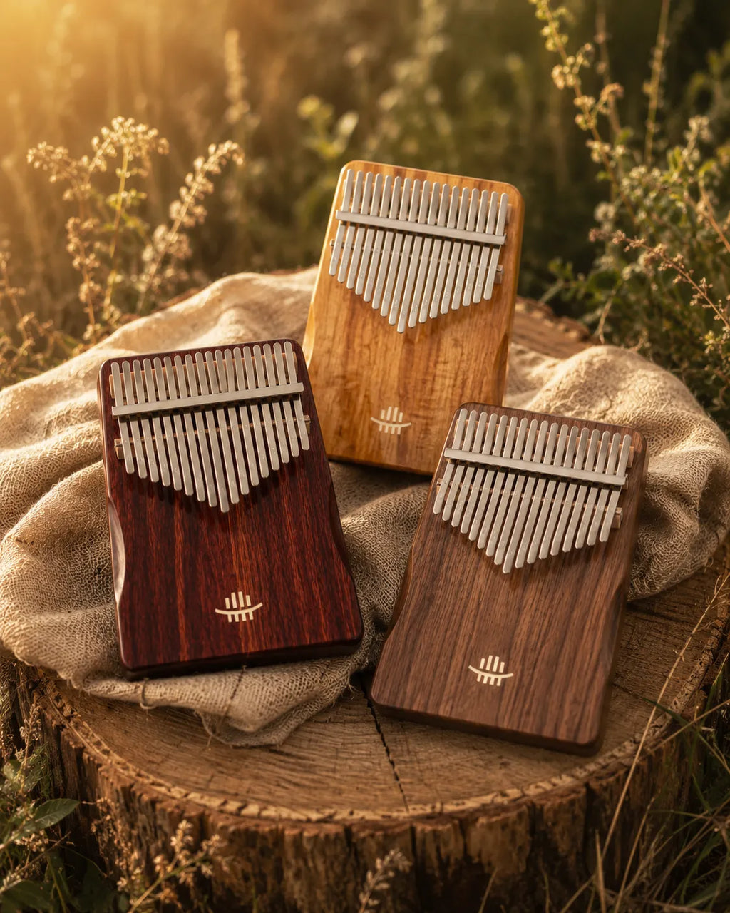 Kalimba Mbira 17 lames bois de Rose, Accacia ou Noyer