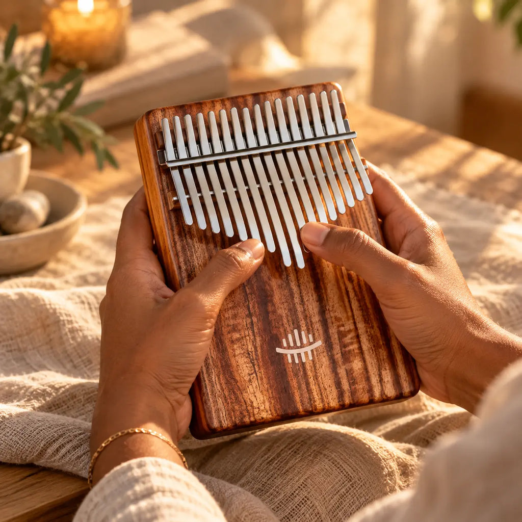 Kalimba Mbira 17 lames bois d' Acacia ou Noyer