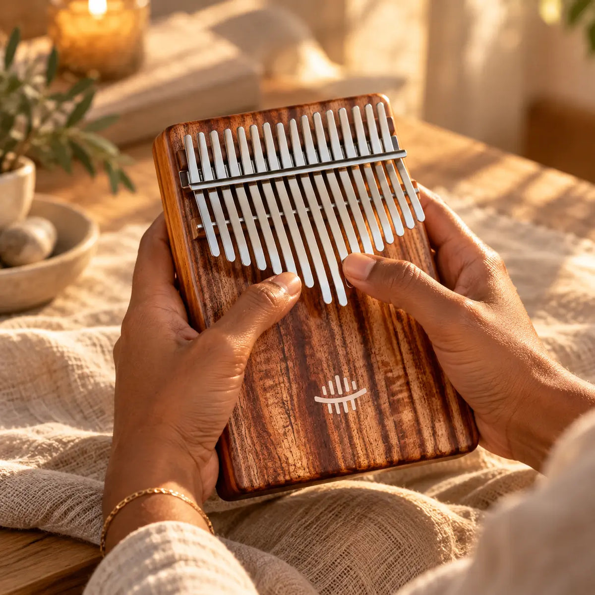 Kalimba Mbira 17 lames bois d' Acacia ou Noyer