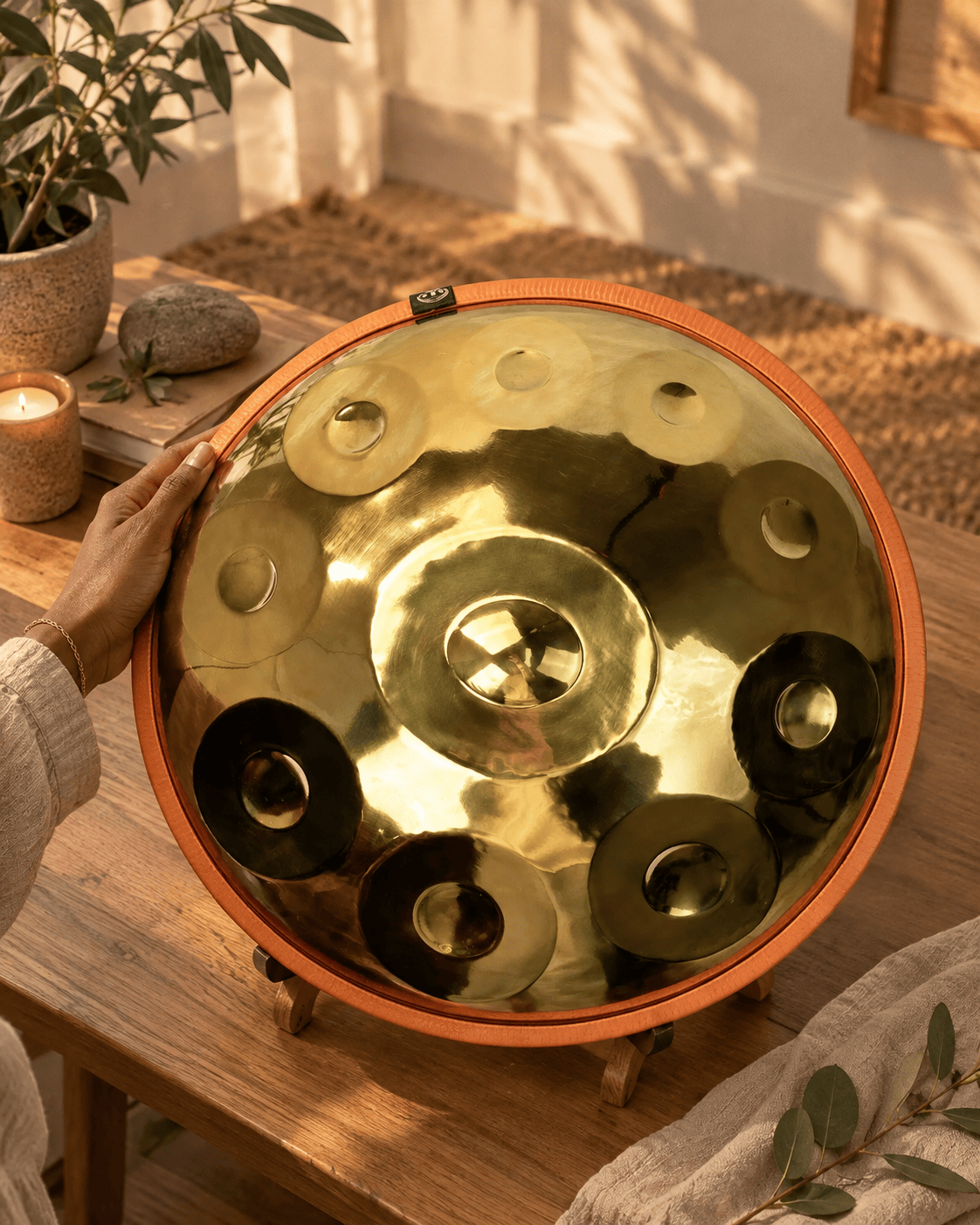 Handpan D Kurd 12 notes gamme ré mineur kurd accordée main